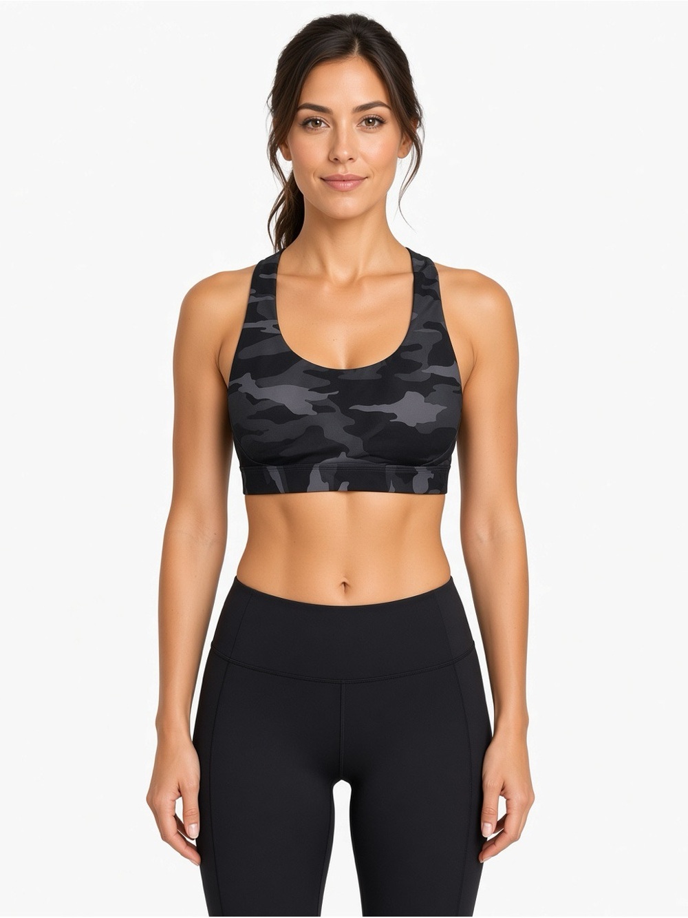 Athleta Women’s Black Camo Seamless Sports Bra XXS NWT